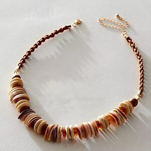 Free People Brown and Cream Necklace